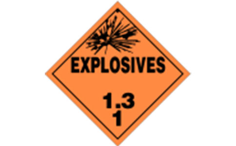 具有火災危險，輕微爆炸危險和/或輕微投射危險的物品和物質，但不是大規模爆炸危險